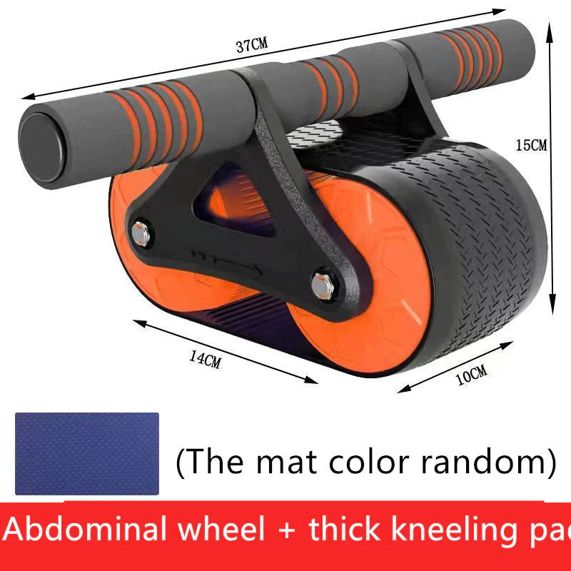 Double Wheel Abdominal Exerciser with Automatic Rebound - Ab Wheel Roller for Waist Training and Home Gym Fitness