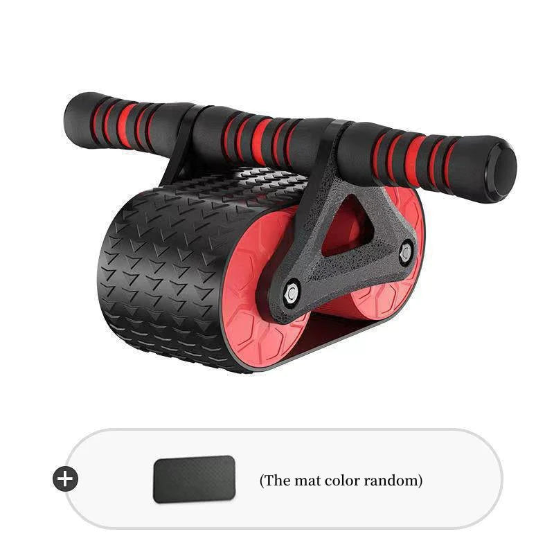 Double Wheel Abdominal Exerciser with Automatic Rebound - Ab Wheel Roller for Waist Training and Home Gym Fitness
