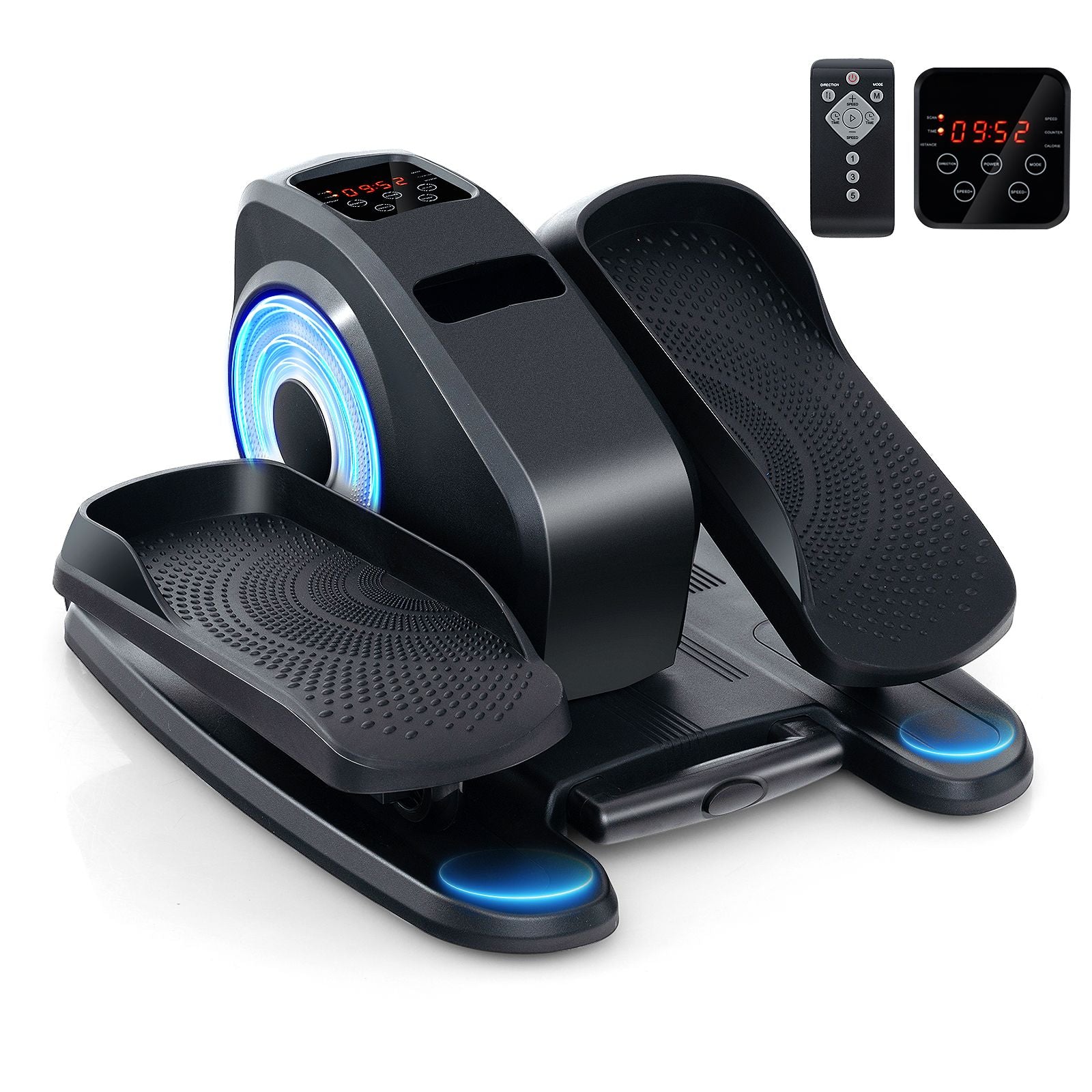 Under Desk Elliptical Machine with Display Screen and Remote Control