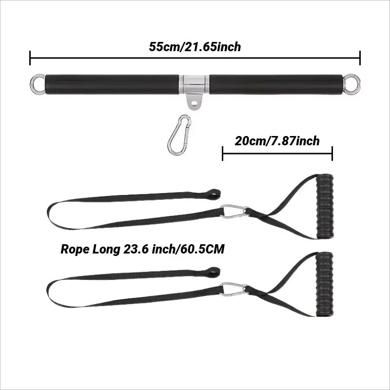 Tricep Biceps Back Blaster Rope Lat Pull down Attachment Training Gym Weight Chest Muscle Workout Extension Straps Premium Nylon