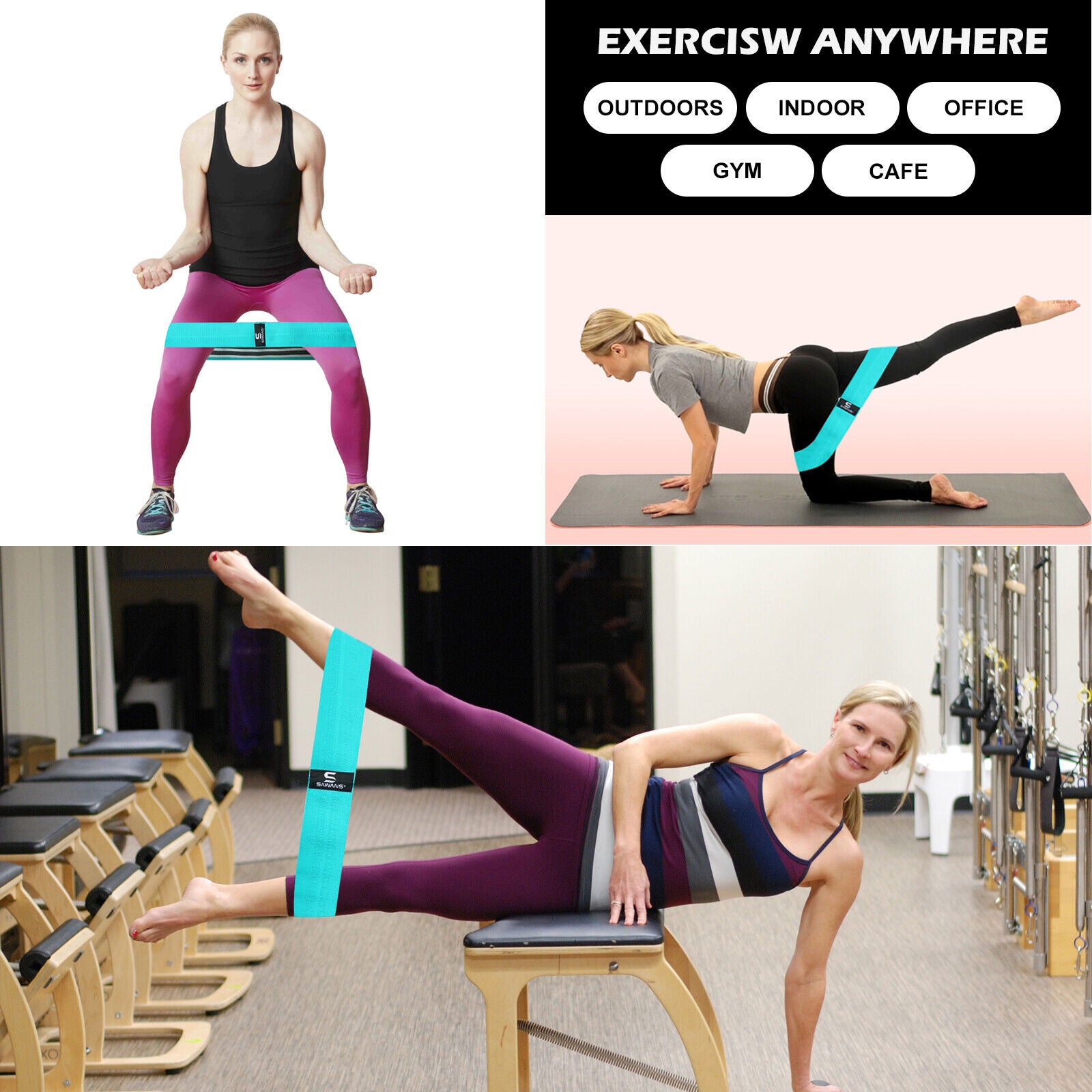 Fabric Resistance Bands for Women - Booty Bands for Hip Circles, Leg and Glute Exercises