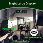 Gym Timer Clock, Green, Interval Timer for Workout, Portable Home Gym Accessory