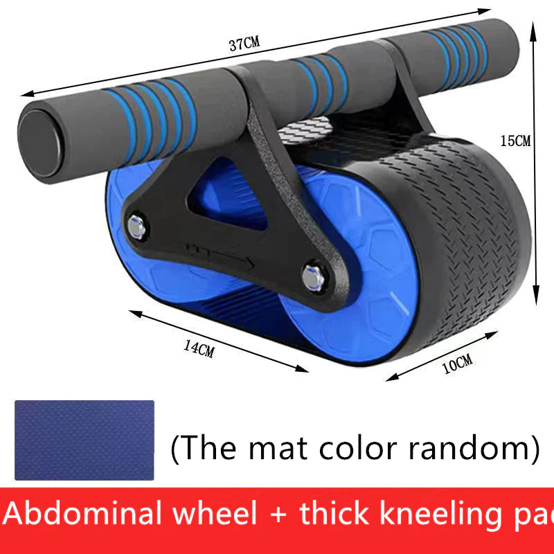 Double Wheel Abdominal Exerciser with Automatic Rebound - Ab Wheel Roller for Waist Training and Home Gym Fitness