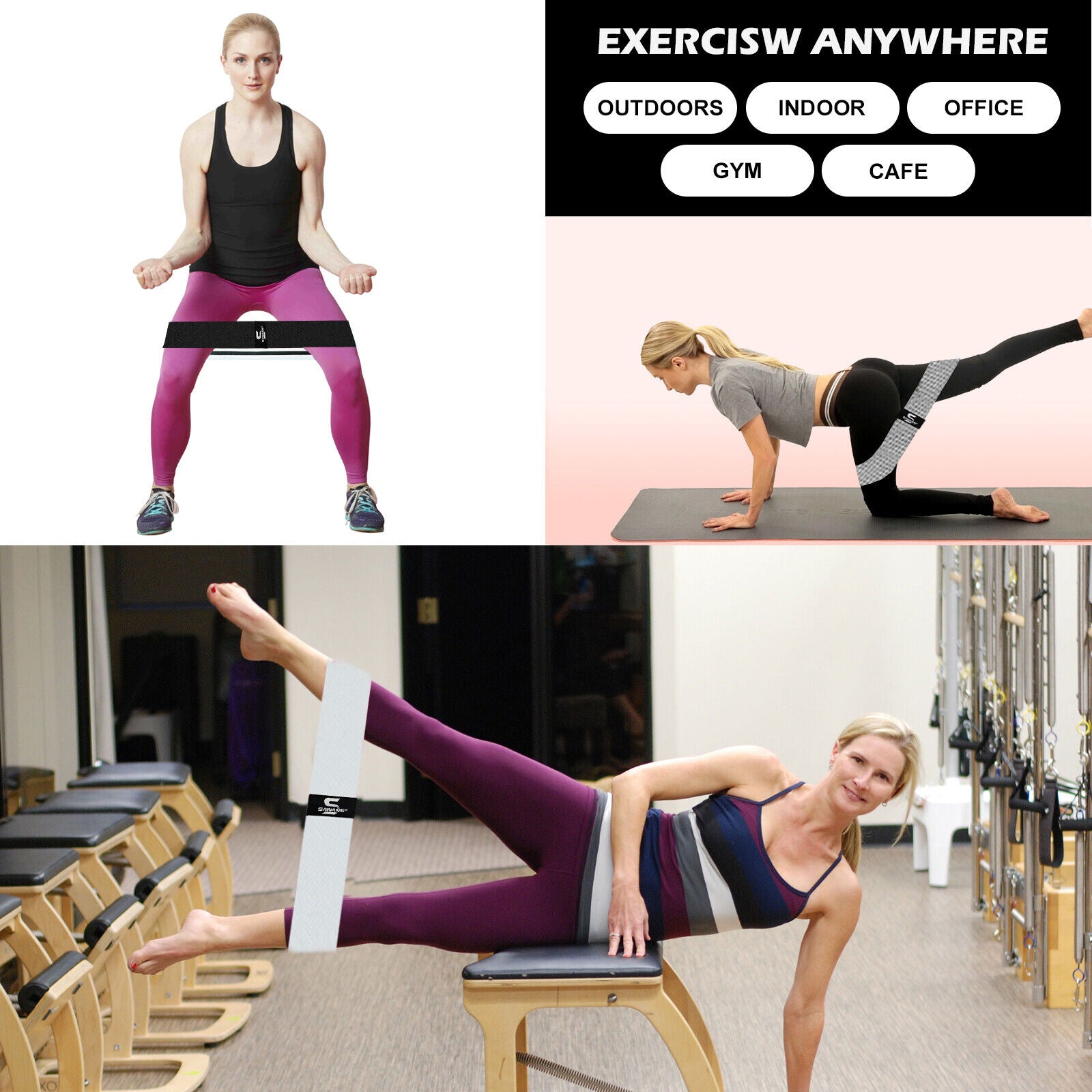 Fabric Resistance Bands for Women - Booty Bands for Hip Circles, Leg and Glute Exercises