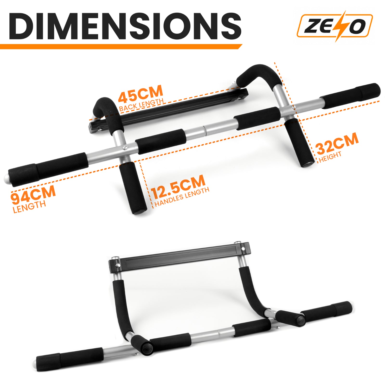 Professional Fitness Door Bar for Chin-Ups, Pull-Ups, Sit-Ups, and Dips Workout