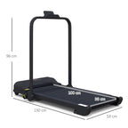HOMCOM Walking Pad Treadmill, 2.5HP Folding Treadmill, Portable under Desk Treadmill, Running Jogging Walking Machine, 1-10KM/H