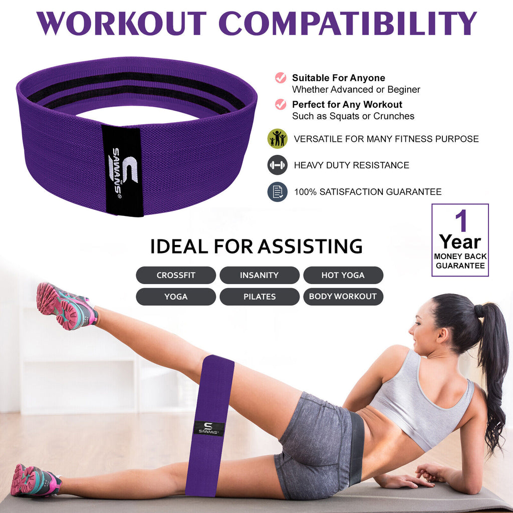 Fabric Resistance Bands for Women - Booty Bands for Hip Circles, Leg and Glute Exercises