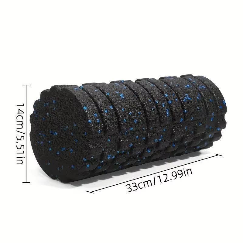 EPP Foam Roller - High-Density Solid Core for Muscle Recovery/Massage, Speckled Blue Grip, Durable Fitness Tool