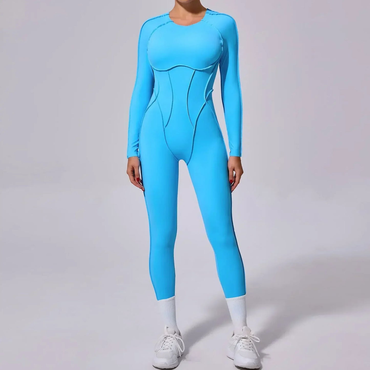 Seamless Women's Yoga Jumpsuit with Splicing Design and Hollow-Out Back for Enhanced Comfort and Style in Fitness Activities
