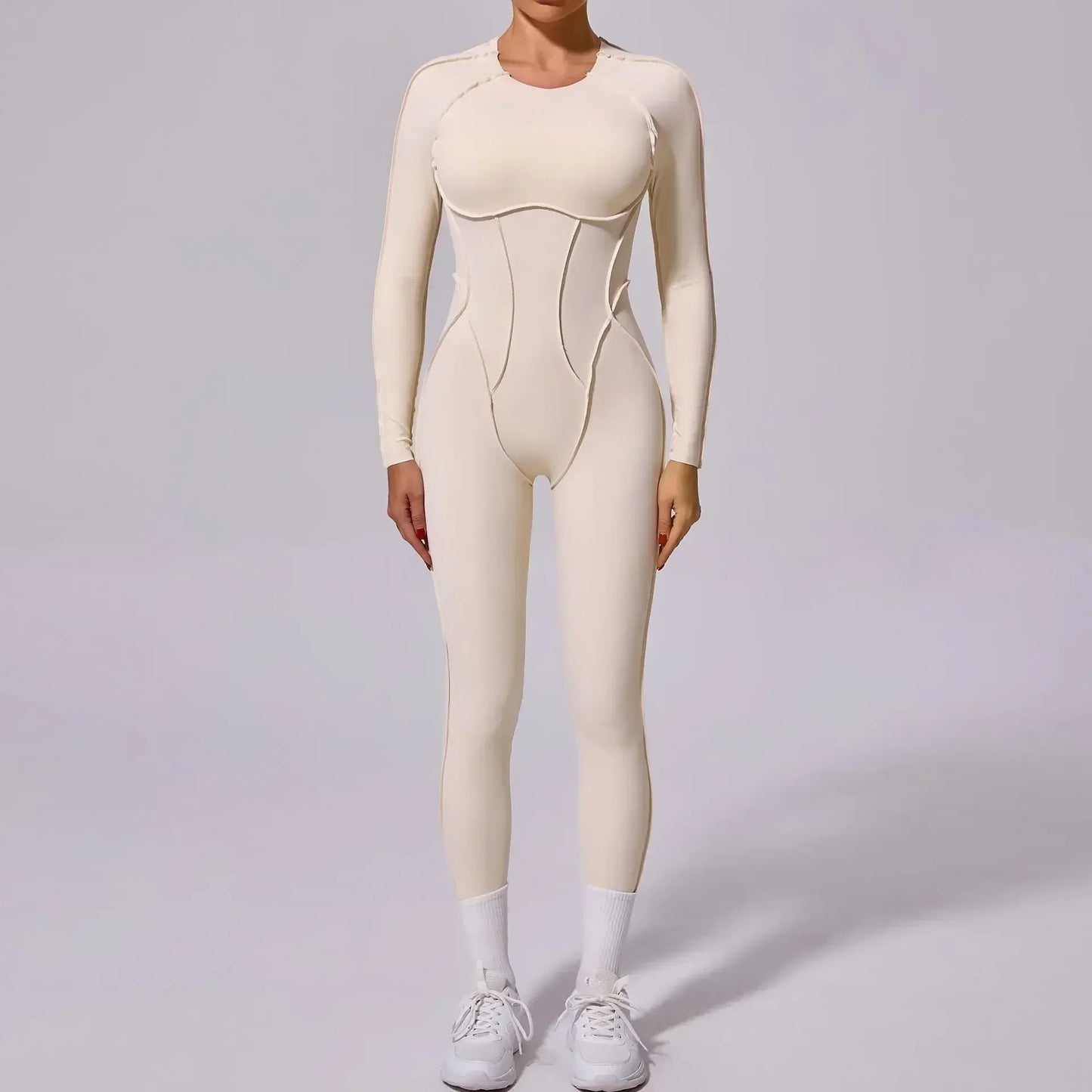 Seamless Women's Yoga Jumpsuit with Splicing Design and Hollow-Out Back for Enhanced Comfort and Style in Fitness Activities