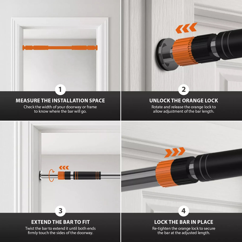 Adjustable Home Fitness Chin-Up Bar for Doorway Workout Training