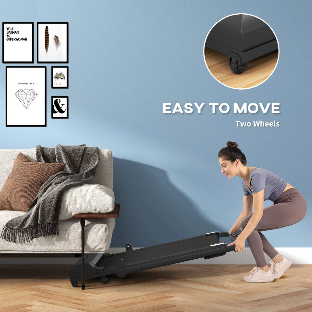 HOMCOM Walking Pad Treadmill, 2.5HP Folding Treadmill, Portable under Desk Treadmill, Running Jogging Walking Machine, 1-10KM/H