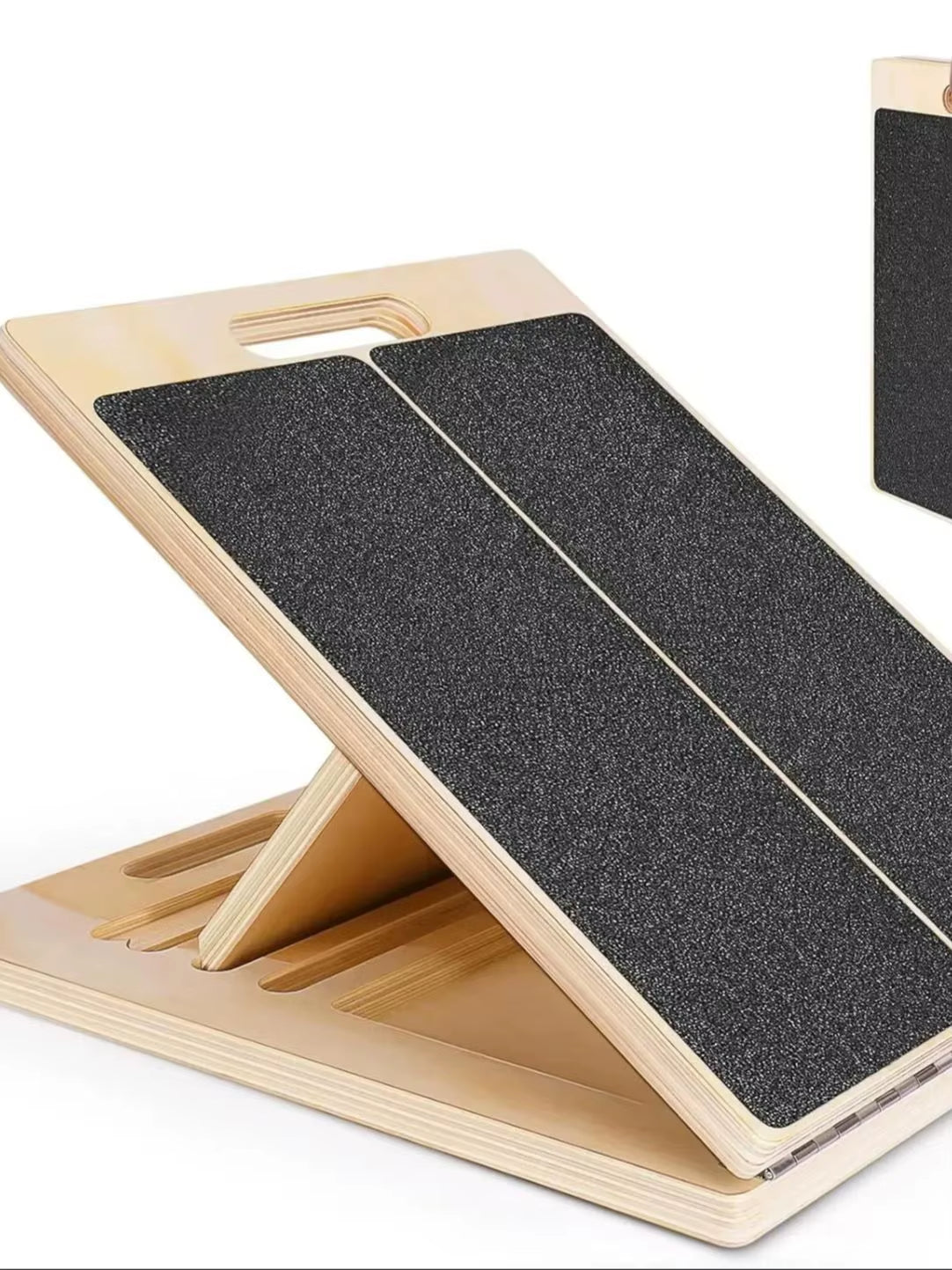 Portable Wooden Slant Board for Calf Stretching Squats Calf Stretcher Pilates Physical Therapy Equipment Adjustable Incline Boar