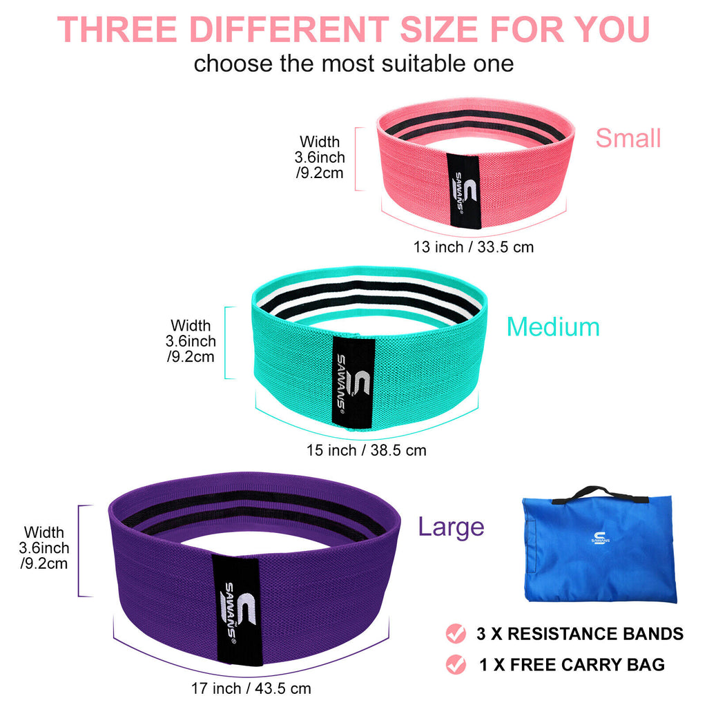 Fabric Resistance Bands for Women - Booty Bands for Hip Circles, Leg and Glute Exercises