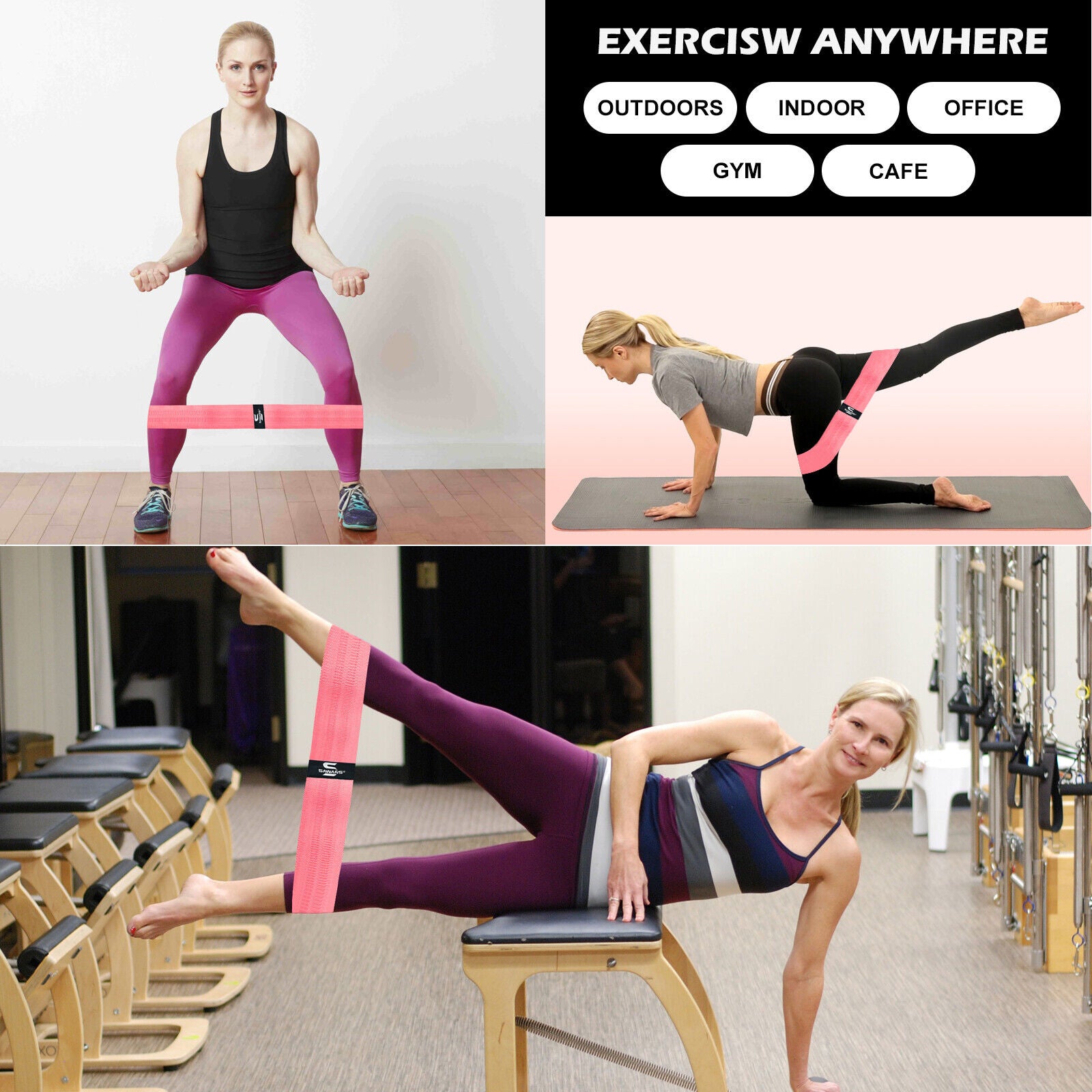 Fabric Resistance Bands for Women - Booty Bands for Hip Circles, Leg and Glute Exercises
