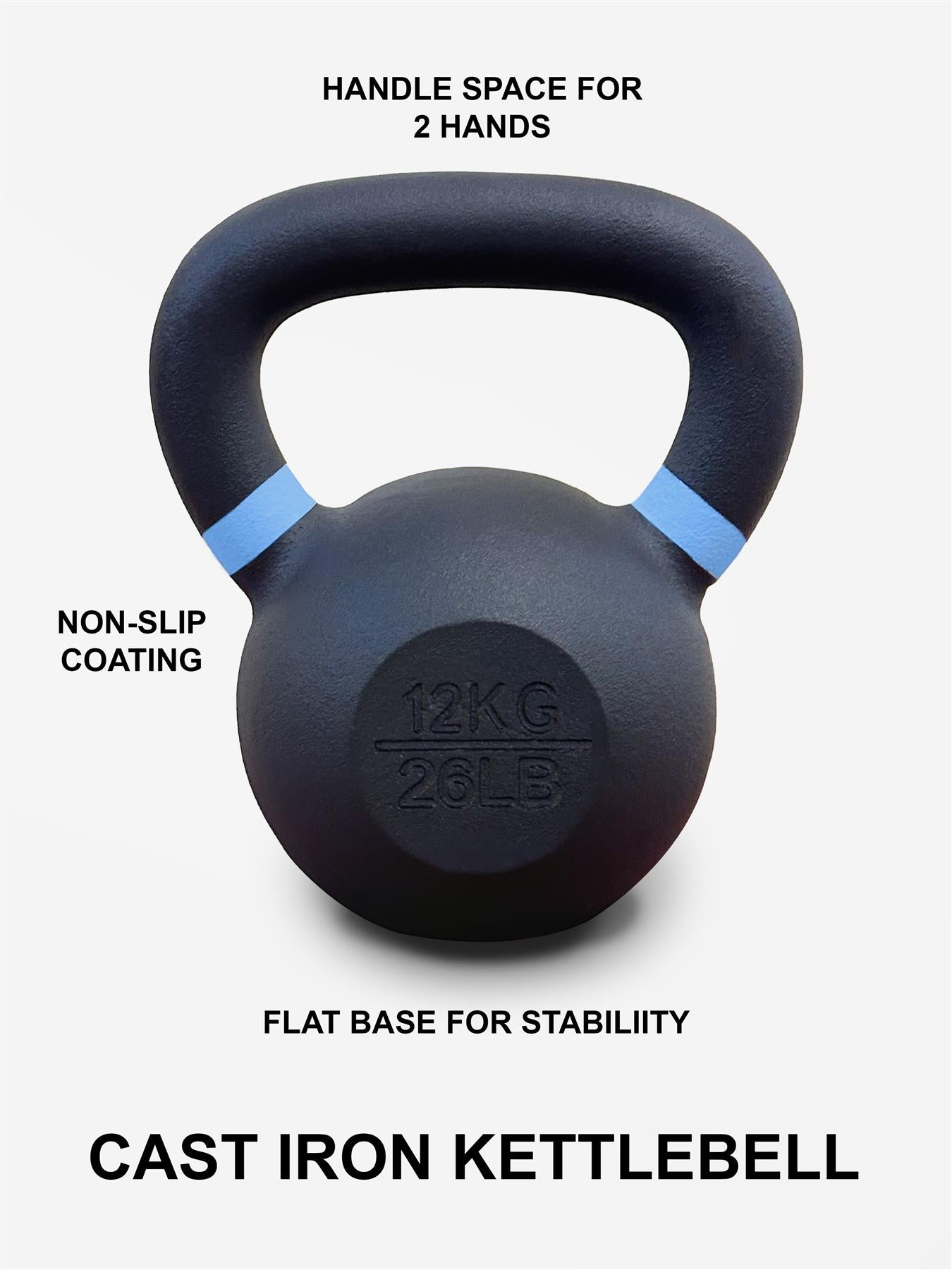 Cast Iron Neoprene Kettlebells for Fitness Training - Available in 2kg to 28kg