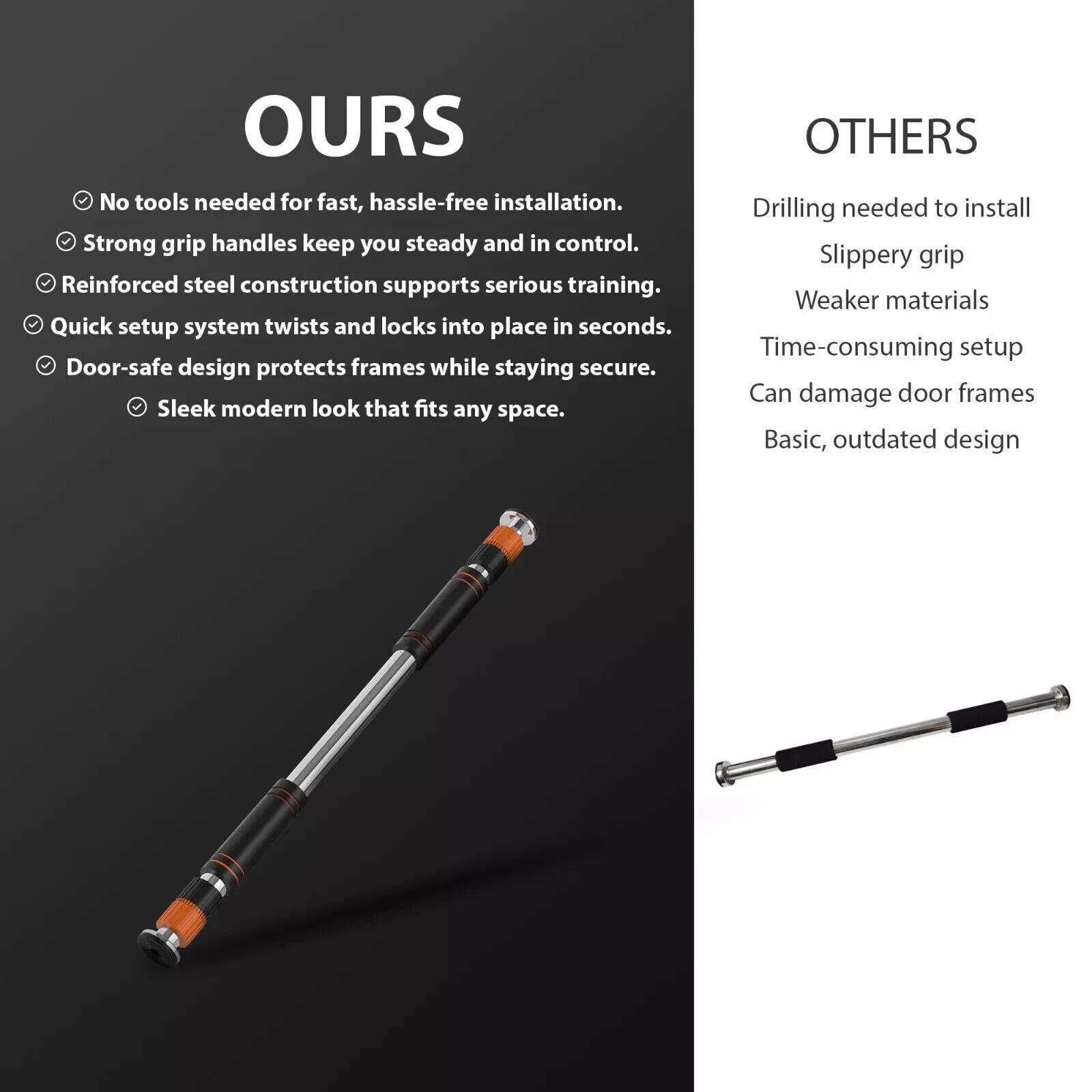 Adjustable Home Fitness Chin-Up Bar for Doorway Workout Training