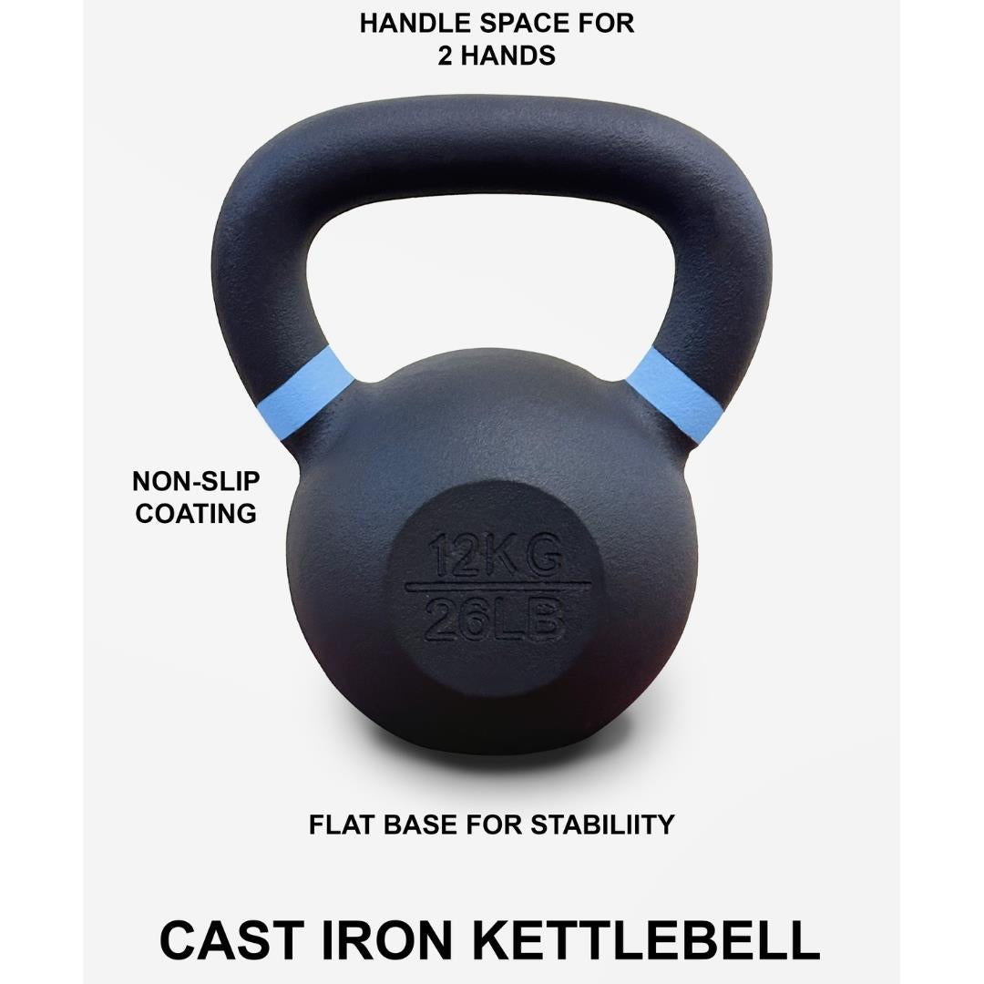 Cast Iron Neoprene Kettlebells for Fitness Training - Available in 2kg to 28kg