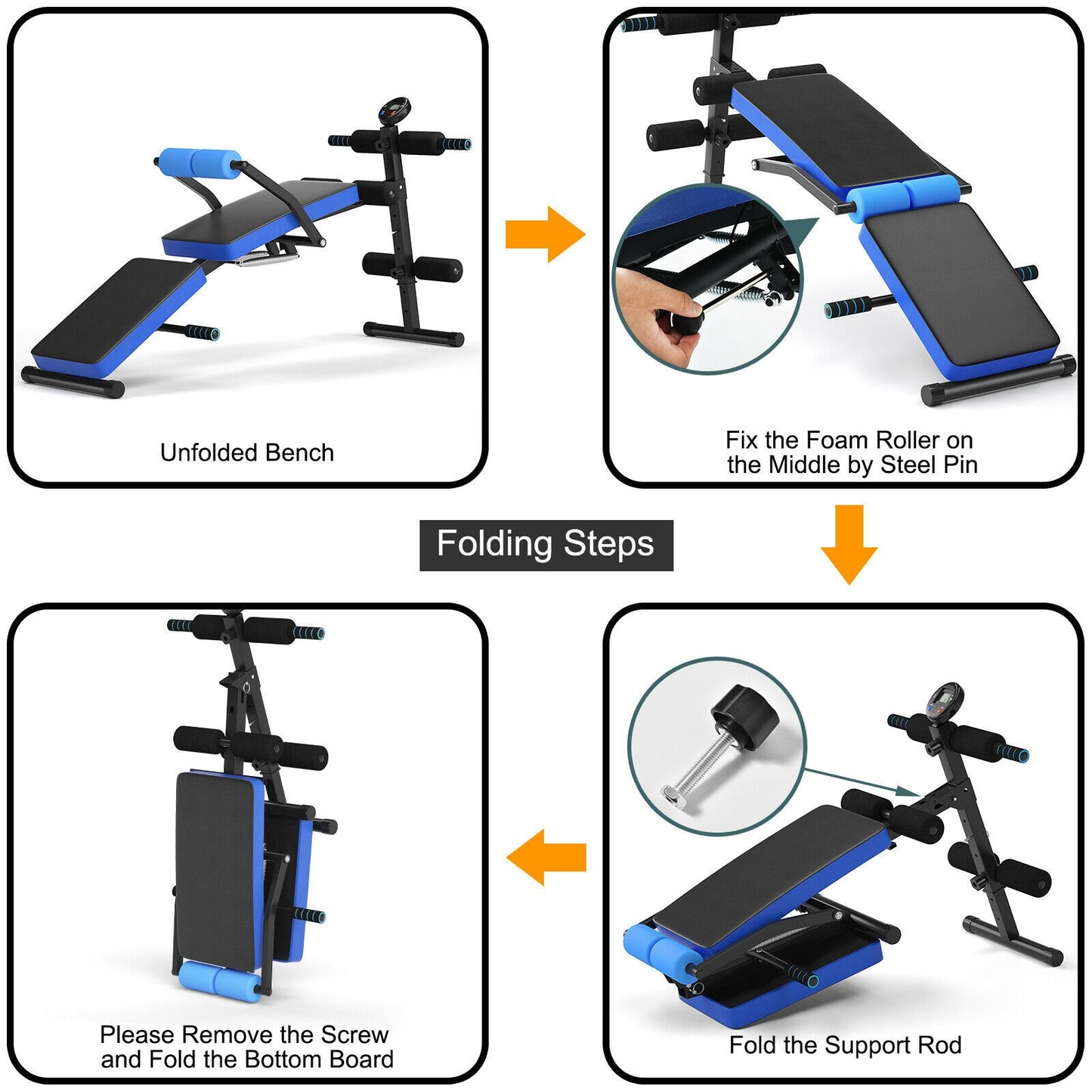 Adjustable Weight Bench - Foldable